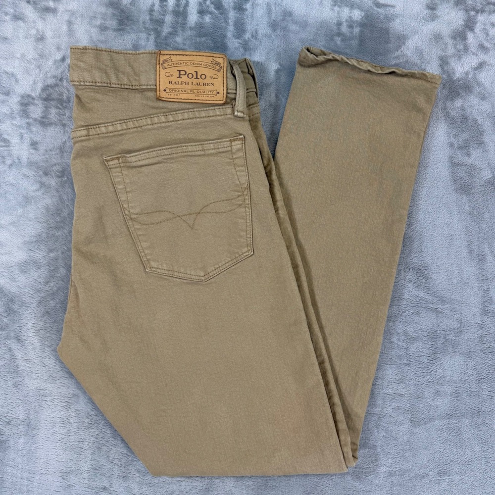 Polo Ralph Lauren Sullivan Slim Jeans Men's Size 32x30 Tan Khaki Stretch